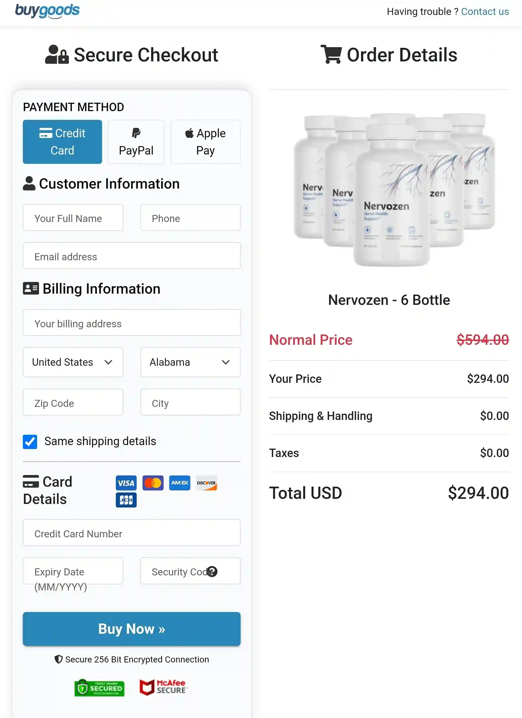 Nervozen Order Form